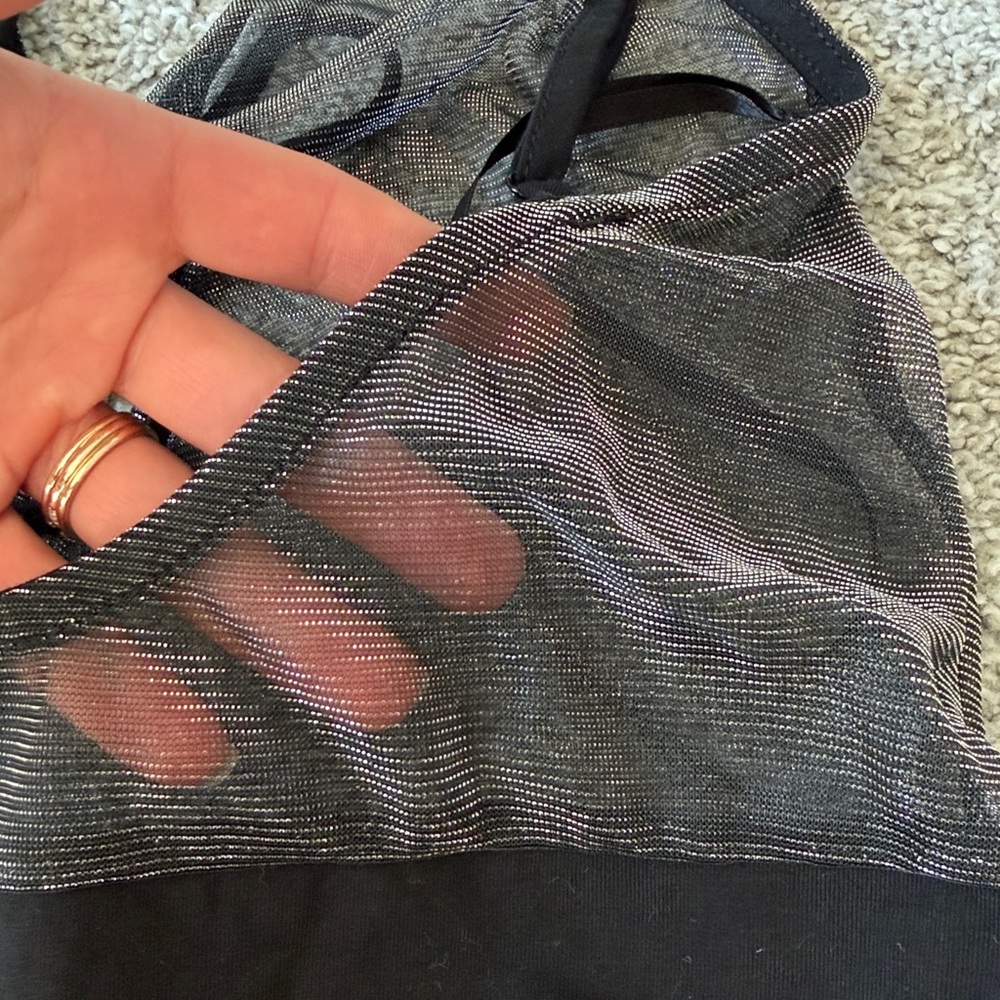 Revolve Superdown black iridescent mesh bodysuit … - image 9